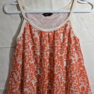 Beachy Orange and White Sleeveless Bubble Top